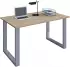VCM Lona U Schreibtisch 80x76x50cm, Sonoma-Eiche, Metallgestell silber