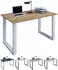 VCM Lona U Schreibtisch 80x76x50cm, Sonoma-Eiche, Metallgestell silber