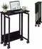 Relaxdays Schreibtisch klappbar mit Rollen, schwarz, 60x50x75cm (10054310_9624)