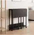 Relaxdays Schreibtisch klappbar mit Rollen, schwarz, 60x50x75cm (10054310_9624)