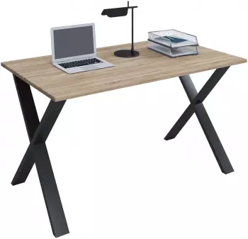 VCM Lona X Schreibtisch 160x80cm, Sonoma-Eiche/schwarz