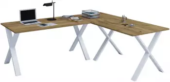 VCM Lona X Eckschreibtisch L-Form 190x190cm, Honig-Eiche (919757)