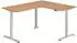 bümö Eckschreibtisch L-Form elektrisch höhenverstellbar 160x200cm nussbaum/silber (BU-XDSMW-1612-N-S)