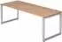 bümö Schreibtisch Serie-R höhenverstellbar 200x80cm, nussbaum/silber (BU-RS-20-N-S)