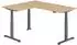 bümö Eckschreibtisch elektrisch höhenverstellbar L-Form 180x160cm, Eiche/Graphit (BU-XDSMW-1908-E-G)