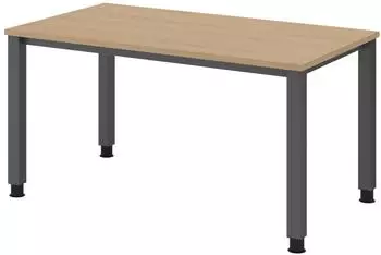 b&uuml;m&ouml; Schreibtisch Serie-Q Rechteck 140x80cm, Eiche/Graphit