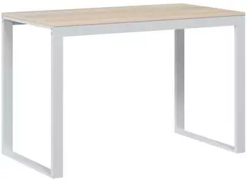 vidaXL Computertisch wei&szlig; und Eiche-Optik 110x60x73cm Holzwerkstoff (30198)