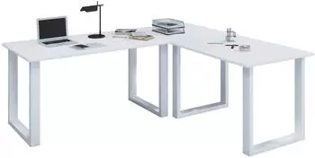 VCM Lona U Eckschreibtisch L-Form 220x160cm, wei&szlig; (916494)