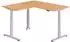 bümö XDSMW Eckschreibtisch L-Form elektrisch höhenverstellbar, 160x160cm, Buche/silber (BU-XDSMW-1608-6-S)