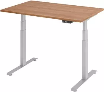 b&uuml;m&ouml; Schreibtisch Lite elektrisch h&ouml;henverstellbar 120x80cm nussbaum (BU-LXK65-12-N-S)