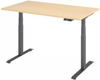 b&uuml;m&ouml; Schreibtisch Lite elektrisch h&ouml;henverstellbar 140x80cm, Ahorn/Graphit (BU-LXK65-14-3-G)