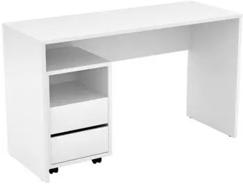 Masseno Amato Schreibtisch 130x50x75cm wei&szlig;, 2 Schubladen (800001404163)