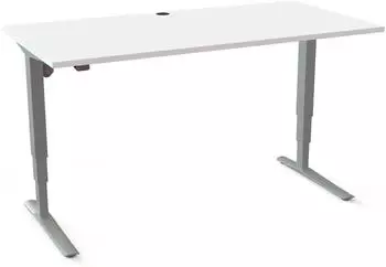 STIER Schreibtisch 501-43 elektrisch höhenverstellbar, 160x80cm, weiß/silber (907770)