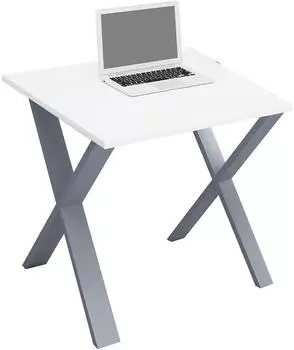 VCM Lona Schreibtisch X-Gestell weiß-silber, 80x50cm