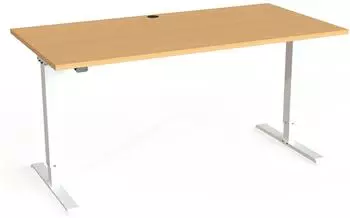 STIER Schreibtisch 501-20 elektrisch höhenverstellbar 160x80cm Buche/weiß (907744)