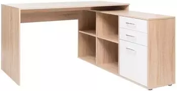 Finori London 1 Winkelschreibtisch mit Sideboard, Sonoma Eiche, 136x138cm