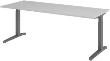 bümö Serie-XB Schreibtisch höhenverstellbar 200x80cm, grau/graphit (BU-XB-20-5-GG)