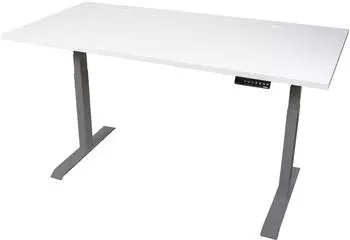 STIER TSR elektrisch h&ouml;henverstellbarer Schreibtisch 120x80cm, wei&szlig;/silber (906002)