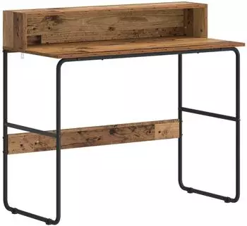 vidaXL Schreibtisch mit Stauraum, Eichenholz, 100x50x91cm