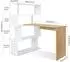 LuxusKollektion L-förmiger Computertisch mit 360° drehbarem Bücherregal, eiche/weiß, 157x45x130,5cm