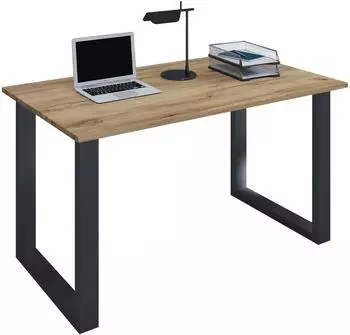 VCM Lona U Schreibtisch 140x50cm, schwarz/Honig-Eiche (70109033-0)