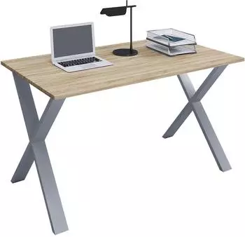 VCM Lona X Schreibtisch 110x80cm, Sonoma-Eiche/silber (914728)