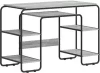 vidaXL Schreibtisch mit Stauraum Sonoma-Grau 113,5 x 52 x 75,5 cm