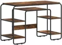 vidaXL Schreibtisch mit Stauraum R&auml;uchereiche 113,5 x 52 x 75,5 cm