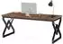 LuxusKollektion Schreibtisch 160cm, extra dicke Holzplatte, Metallgestell, rustikales Braun