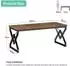 LuxusKollektion Schreibtisch 160cm, extra dicke Holzplatte, Metallgestell, rustikales Braun