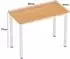 LuxusKollektion Computertisch 80x40cm, Metallrahmen, Teak/Weiß