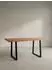KADIMA DESIGN TARN Schreibtisch Akazie Massivholz Baumkante, goldbraun-schwarz, 140x80x76cm