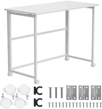 Maclean Klapptisch mit Rollen 100x50cm wei&szlig; (MC-1250 W)