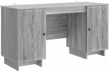 vidaXL Schreibtisch Grau Sonoma Holzwerkstoff 142,5x50x75cm