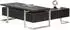 Jet-Line Venedig Winkelschreibtisch links, Kunstleder, schwarz, 220x85x70cm