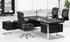 Jet-Line Venedig Winkelschreibtisch links, Kunstleder, schwarz, 220x85x70cm