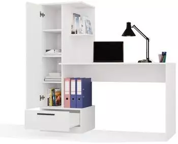 RAUMHIRSCH Cosmo Schreibtisch mit Regal und Stauraum, wei&szlig; (800001523105)