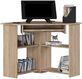 RAUMHIRSCH Eckschreibtisch mit Tastaturauszug, Eiche Sonoma, 80x80cm (800001457295)