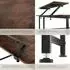 TecTake Melrose Eckschreibtisch L-Form, Industrial Holz dunkel, 140x130x76,5cm