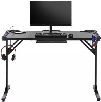 Bega BC 3110 Gaming-Schreibtisch schwarz mit Beleuchtung und USB-Station (BC 3110)