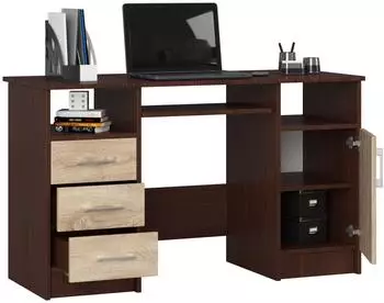 RAUMHIRSCH Schreibtisch mit Tastaturauszug und Schubladen, 124x74x52cm (800001522985)