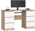 RAUMHIRSCH Schreibtisch 135cm Eiche Sonoma/weiß, 6 Schubladen, Tastaturauszug (800001457750)