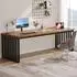 LuxusKollektion Schreibtisch 180cm, Holzoptik braun, Metallgestell
