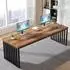 LuxusKollektion Schreibtisch 180cm, Holzoptik braun, Metallgestell