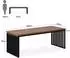 LuxusKollektion Schreibtisch 180cm, Holzoptik braun, Metallgestell
