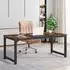 LuxusKollektion Schreibtisch 160x80cm, Industrie Design, schwarz-braun, 2 Personen
