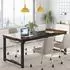 LuxusKollektion Schreibtisch 160x80cm, Industrie Design, schwarz-braun, 2 Personen