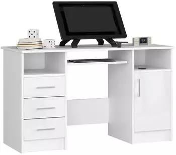 RAUMHIRSCH Schreibtisch mit Tastaturauszug und Schubladen, 124cm breit (800001457578)