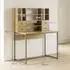 HomCom Schreibtisch mit 4 Schubladen und Regalen, Spanplatte, 105x60x142cm