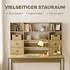 HomCom Schreibtisch mit 4 Schubladen und Regalen, Spanplatte, 105x60x142cm